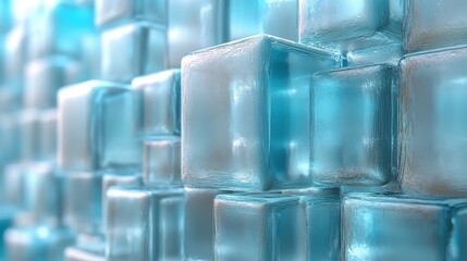 Poster - abstract animation 3d render composition of glass blocks seamless looped vide