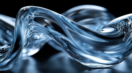 Poster - abstract animation 3d render of rotating glass shapes on black background seamless looped vide