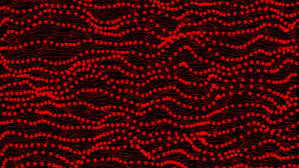 Poster - Data technology background.Bright red and black halftone pattern. Soft dynamic lines. Vector illustration with dots.