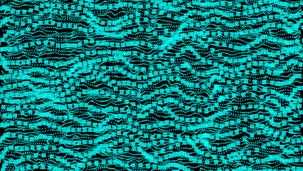 Aufkleber - Abstract wave dotted mesh on black. Modern background. traditional design.3d illustration. Volumetric composition with Halftone-Effect.