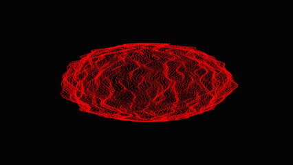 Aufkleber - Circle Wave Surface Pattern. Colorful abstract of shock wave glowing blazing light burning texture element on black background for design content