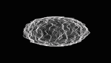 Aufkleber - Abstract sphere made of points and dots. 3d render in black background