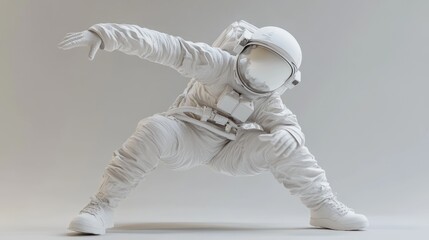 Wall Mural - a stylized astronaut figure in a dynamic pose, emphasizing space exploration.