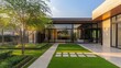 © Pixcellence - Modern Minimalist House with Landscaped Garden: Luxury Home Exterior Design