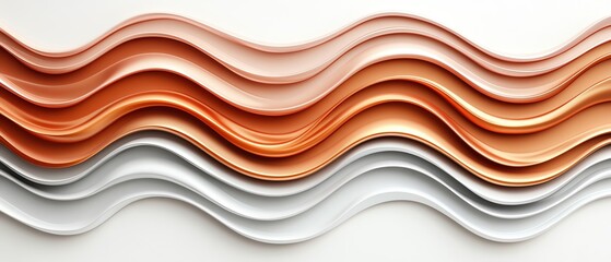 Poster - Abstract waves of metallic colors create an elegant and modern design.