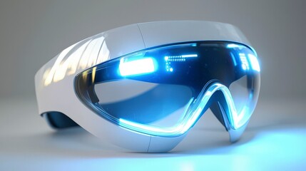 Poster - Futuristic vr headset design technology showcase product photography modern environment close-up view innovation concept