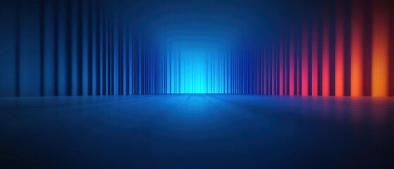 Poster - Abstract light patterns create a vibrant, atmospheric space with blue and red hues.