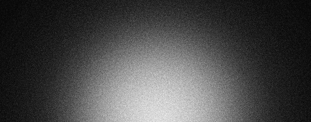 Wall Mural - grainy background, black and white glowing noise texture, abstract monochrome gradient banner header