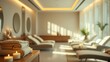 © sasiprapa - Serene Spa Relaxation Room with Soft Lighting and Comfortable Loungers