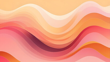 Fototapete - Fluid Peach Waves Abstract Background 