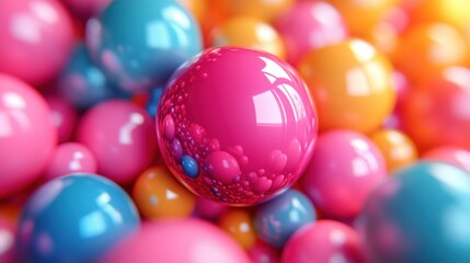 Poster - colorful spheres 3d rende