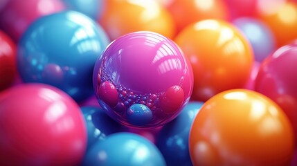 Poster - colorful spheres 3d rende