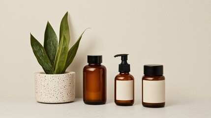 Poster - Displaying herbal wellness products with a modern touch on a light background