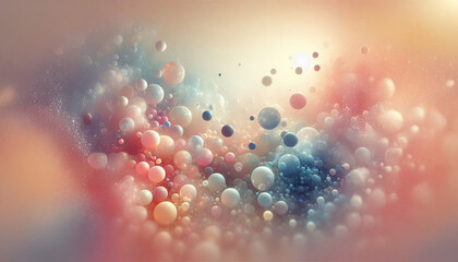 Leinwandbilder - Floating pastel bubbles reflecting colors in a dreamy abstract mist.

