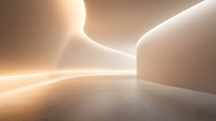 Poster - A minimalist layout showcasing soft waves of glowing arcs transitioning seamlessly across a neutral backdrop, symbolizing effortless connection.