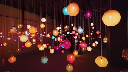 Poster - A digital-inspired design featuring translucent spheres and glowing arcs, arranged seamlessly to depict connectivity.