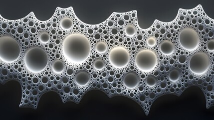 Poster - An intricate grid of glowing translucent shapes arranged symmetrically, forming a seamless digital-inspired canvas.