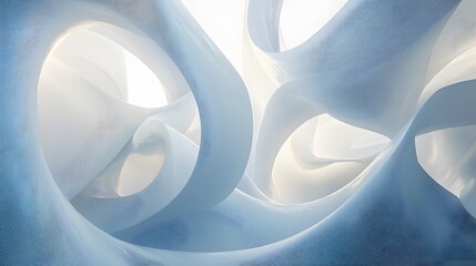 Poster - A minimalist perspective of radiant shapes flowing seamlessly across a clean gradient background.