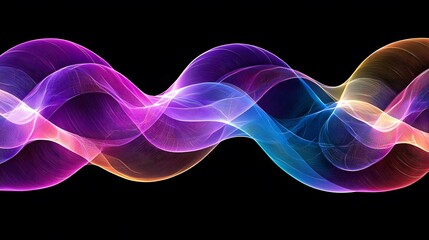 Aufkleber - A futuristic layout of luminous ribbons arranged symmetrically to depict seamless connectivity.