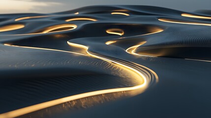 Aufkleber - A futuristic layout of luminous ribbons arranged symmetrically to depict seamless connectivity.