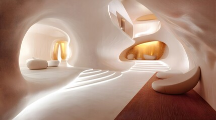 Aufkleber - A clean, futuristic layout of interconnected glowing pathways transitioning smoothly.