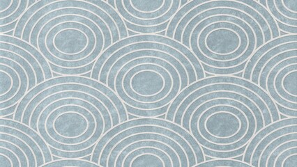 Fototapete - Abstract Seamless Pattern with White Circular Shapes on a Dusty Blue Background
