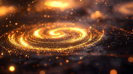 Poster - Minimalist radiant arcs forming concentric glowing patterns merging into a seamless texture.