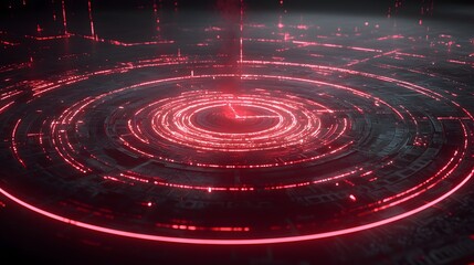 Poster - A clean representation of glowing concentric circles flowing smoothly into a continuous digital network.
