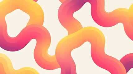 Poster - A minimalist gradient-filled layout of overlapping ribbons forming a continuous seamless pattern.