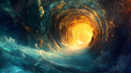 Poster - A futuristic depiction of translucent glowing pathways transitioning into a seamless flow.
