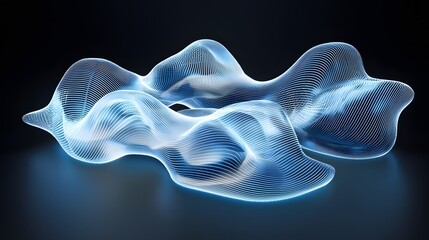Poster - A futuristic layout of glowing ribbons arranged symmetrically into a seamless digital mesh.