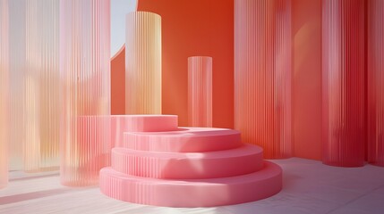 Poster - A clean depiction of overlapping translucent shapes forming a smooth seamless gradient.