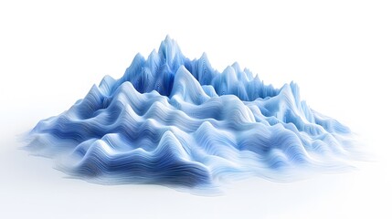 Poster - A pattern of ascending numeric layers forming a mountain-like peak, with gradients adding dimension. White background. No shadow