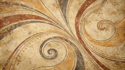Poster - A Vintage Background With Swirls And Abstract Patterns On A Weathered Surface