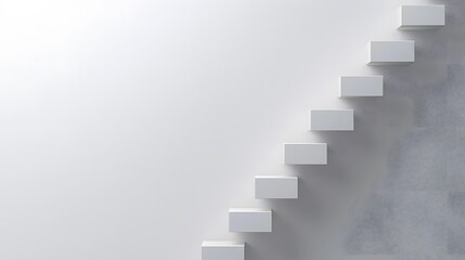Poster - A minimalist arrangement of clean, bold numbers forming a ladder-like structure with increasing font sizes. White background. No shadow
