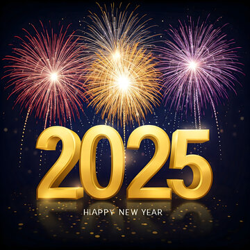 Greetings happy new year 2025, for ilustration