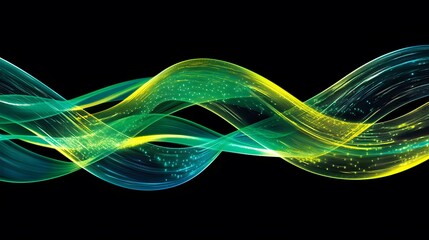 Poster - A symmetrical flow of glowing ribbons forming a dynamic and seamless connectivity layout.