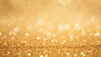Aufkleber - A Soft Focus Abstract Background of Shimmering Gold Glitter with Delicate Bokeh Lights