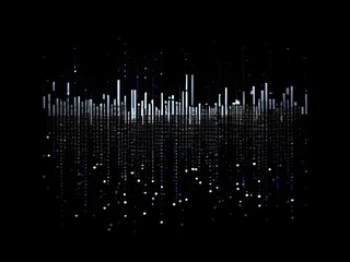  - abstract animation of binary code cascading down like digital rain, representing data insights in monochromatic hues
