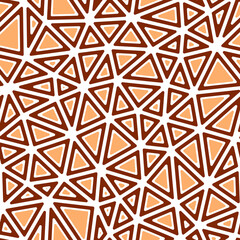 Poster - minimal geometric background. rounded solid shapes in frames. medium triangles size. one tone colore
