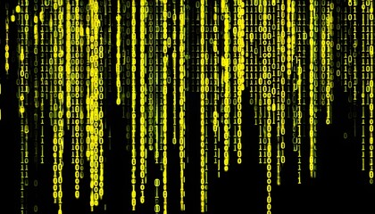  - abstract animation of binary code cascading down like digital rain, representing data insights in monochromatic hues