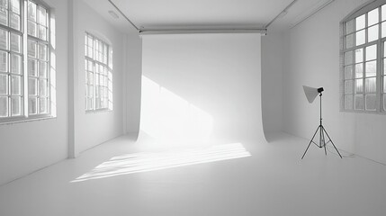 Poster - Bright white studio with clean background. 