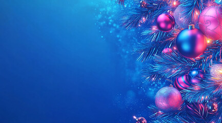 Poster - Colorful decorations on a Christmas tree create a festive atmosphere during the holiday season