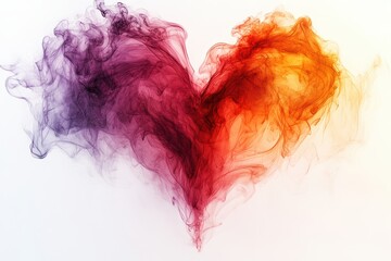 Poster - Abstract split heart design with clean, modern lines and intricate center details, perfect for Valentine's Day projects or conceptual art visuals.