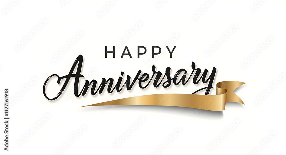 Happy Anniversary card. Beautiful greeting banner poster calligraphy ...