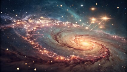 Wall Mural - a celestial tapestry of swirling galaxies, shimmering stardust, and radiant constellations illuminat