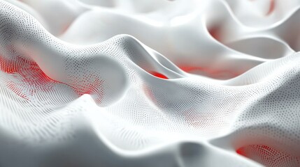 Aufkleber - abstract white and red flowing lines background with technological feel