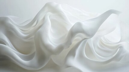Poster - Abstract white wave background, modern design for banner or poster.