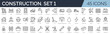 © SkyLine - Set of 45 outline icons related to construction. First set. Linear icon collection. Editable stroke. Vector illustration
