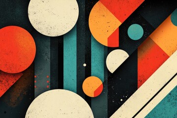 Wall Mural - Abstract Geometric Shapes Retro Design Composition